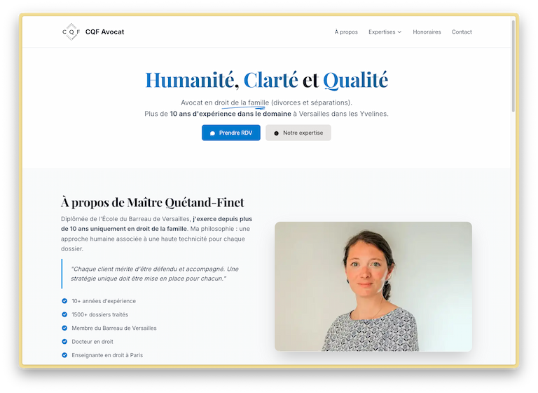 Site vitrine d'avocat